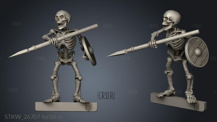 Skeleton Spear stl model for CNC