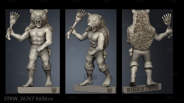 Wendol Bear Warrior stl model for CNC