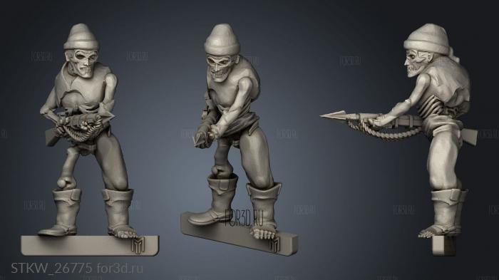 Zombie Pirate stl model for CNC