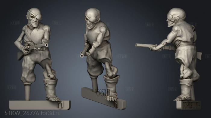 Zombie Pirate stl model for CNC