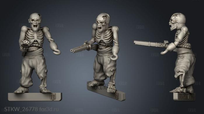 Zombie Pirate stl model for CNC