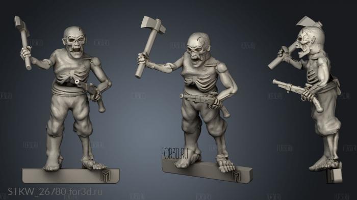 Zombie Pirate stl model for CNC