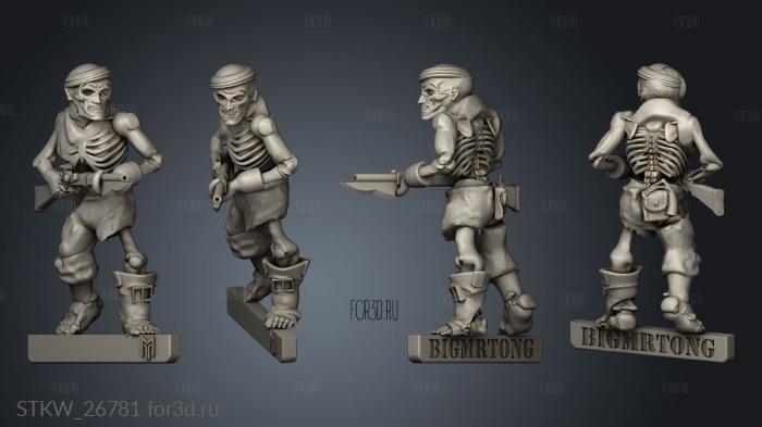 Zombie Pirate stl model for CNC