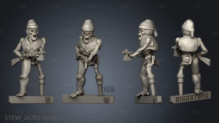 Zombie Pirate stl model for CNC