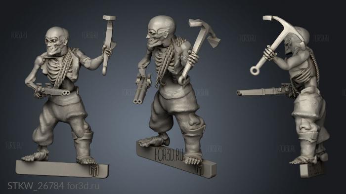 Zombie Pirate stl model for CNC