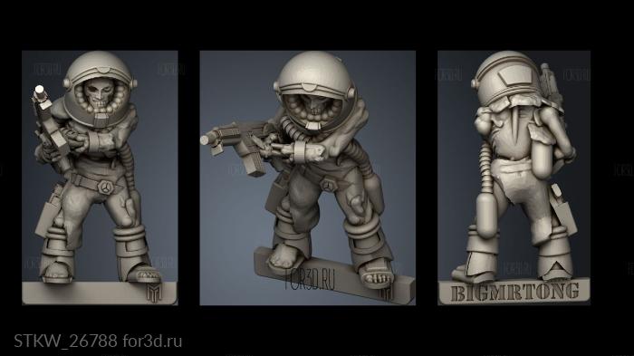 Zombie SpaceMan stl model for CNC