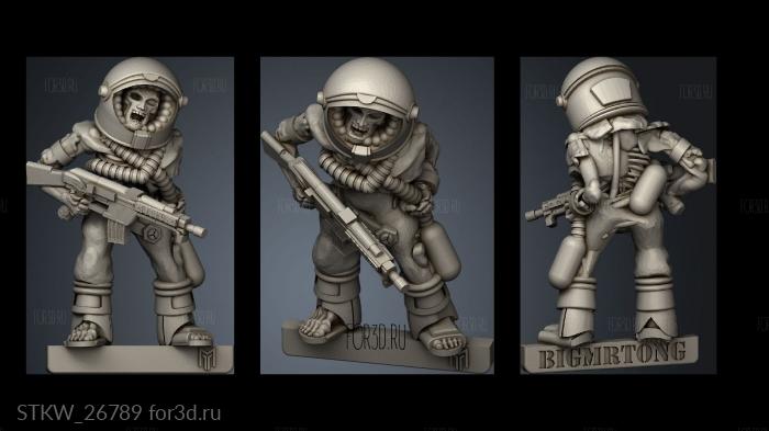 Zombie SpaceMan stl model for CNC