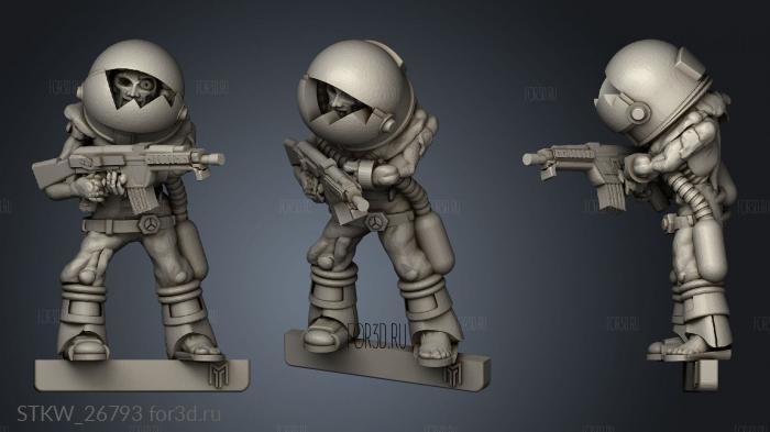 Zombie SpaceMan stl model for CNC