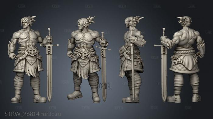 Bird Monk and Barbarian The Master Forge Drak elf stl model for CNC