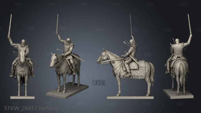 Bjorn on Horse Diorama from Vikings Cut stl model for CNC