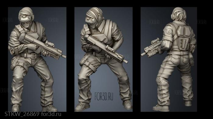 Black Site Agent III stl model for CNC