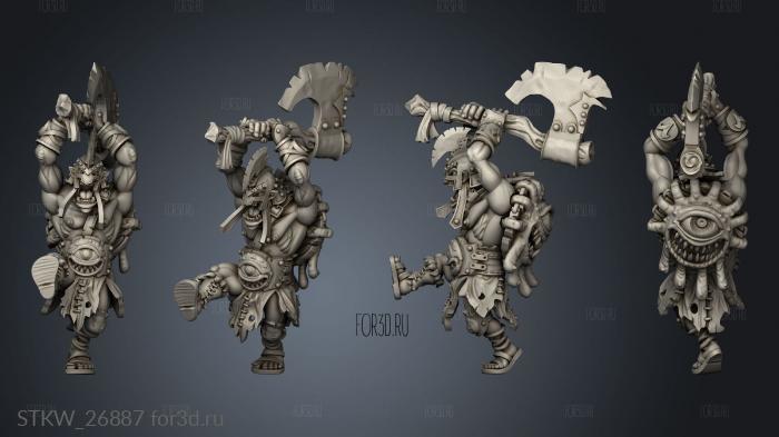 Blackmarsh Horde Sankar the Swamps Warriors Axe stl model for CNC