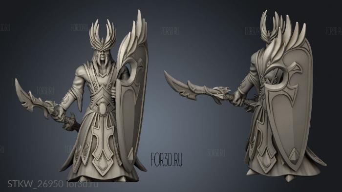 Blood Elves SpellBreaker Breaker blood elf standing stl model for CNC