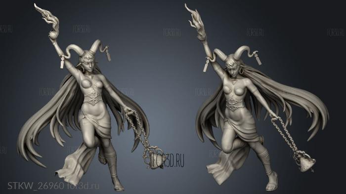 Blood Moon Enchantress Attacking stl model for CNC