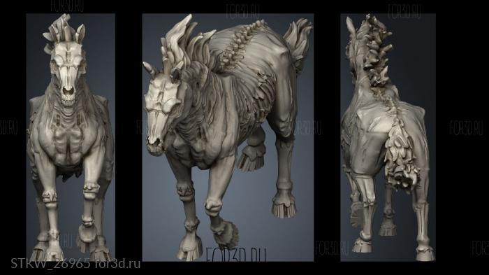 Blood Moon Horse And Carriage Undead stl model for CNC