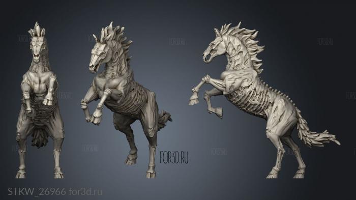 Blood Moon Horse And Carriage Undead Attacking stl model for CNC