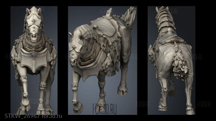 Blood Moon Horse And Carriage Undead Mount stl model for CNC