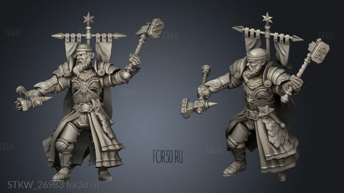 Blood Moon Warpriest Hammer stl model for CNC