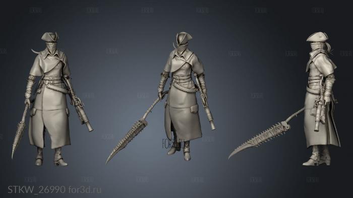 Bloodborne Saw Spear Hunter Saw Spear able Proportions stl model for CNC