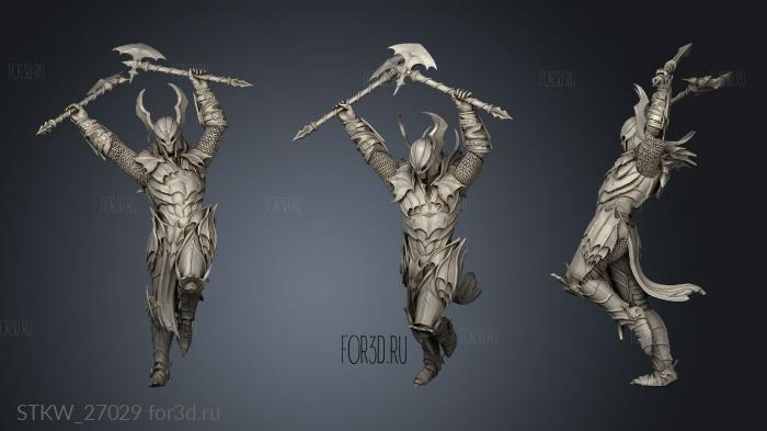 Blood Knight Axe Strike Bef stl model for CNC