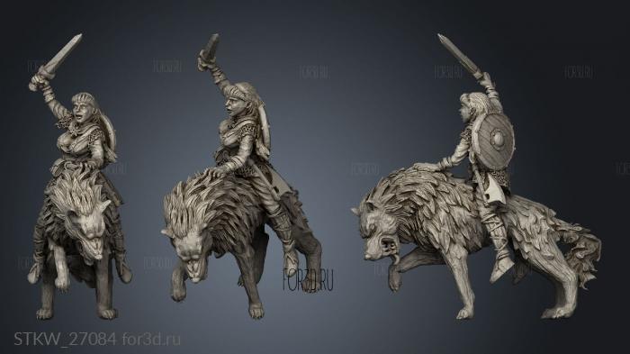 viking on wolf lupa 3d stl модель для ЧПУ