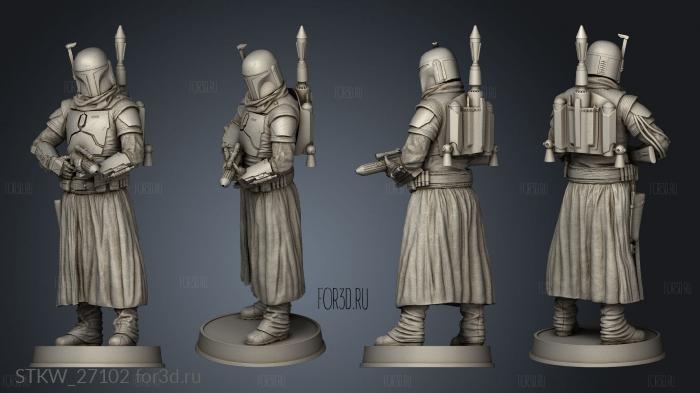 Boba Fett Figurine stl model for CNC