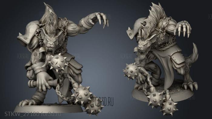 Gnoll Demon Brute stl model for CNC