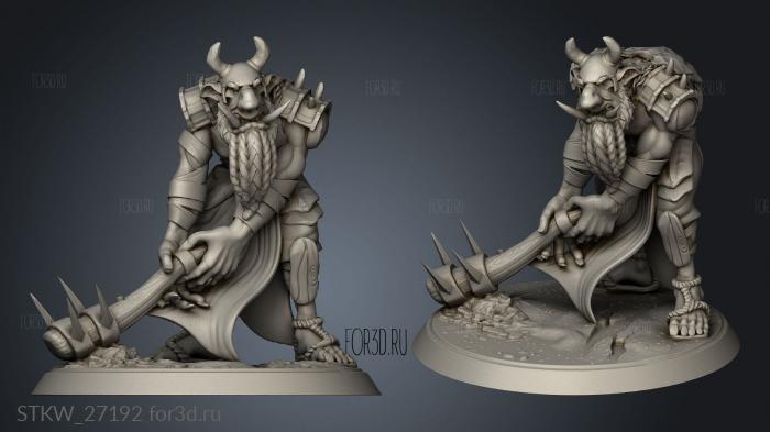 Troll Warrior stl model for CNC