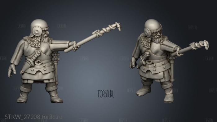 Artillery Crew Dwarfs Gunner stl model for CNC