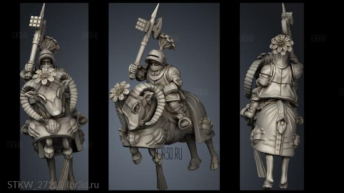 Cavalry Commander Mounted stl model for CNC