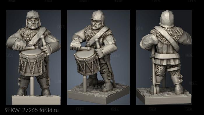 halberds Drummer stl model for CNC