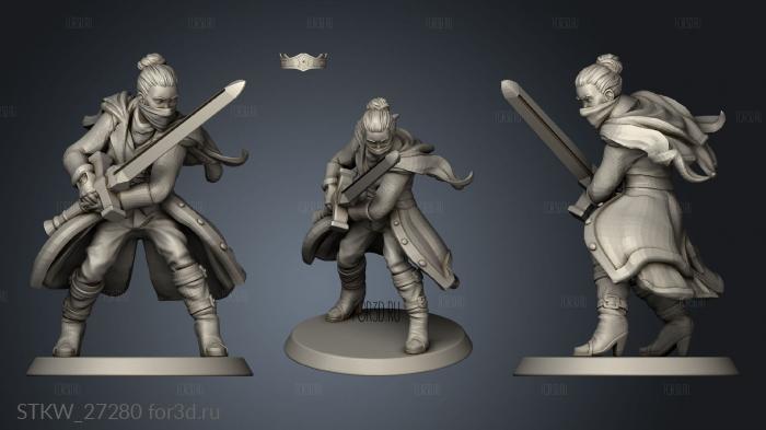 Brigands swordsman stl model for CNC