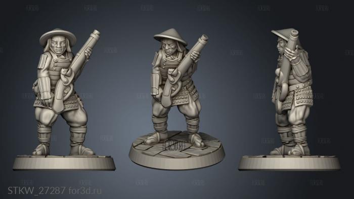 Ashigaru musket stl model for CNC