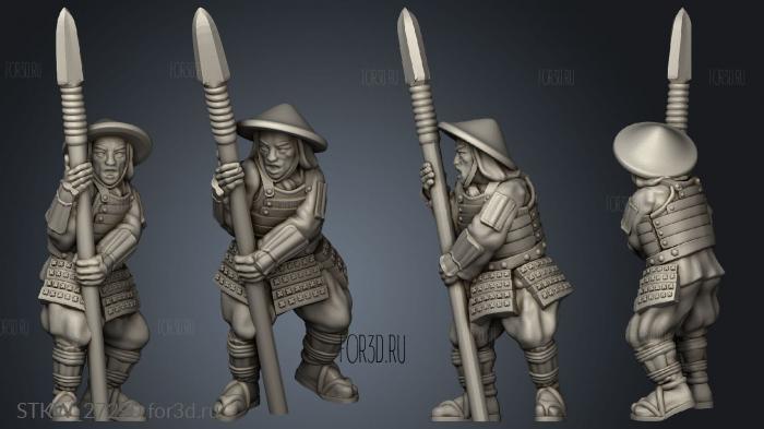 Ashigaru spear stl model for CNC