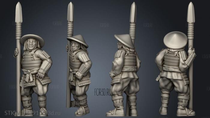 Ashigaru spear stl model for CNC