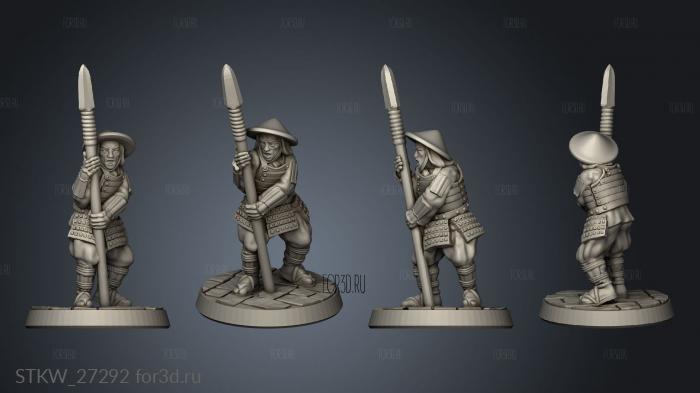 Ashigaru spear stl model for CNC