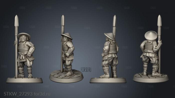 Ashigaru spear stl model for CNC