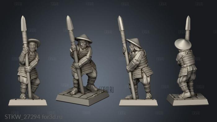 Ashigaru spear stl model for CNC