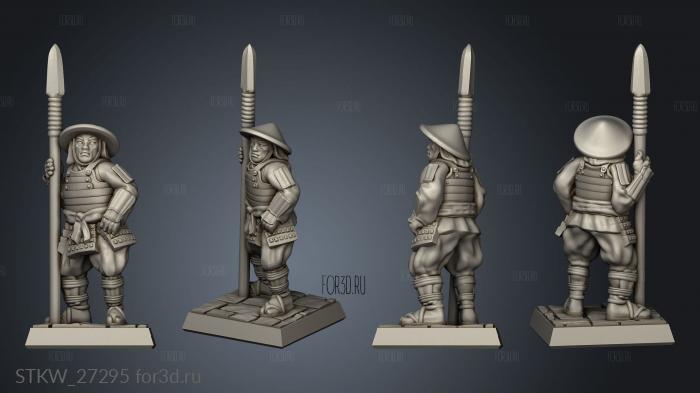 Ashigaru spear stl model for CNC