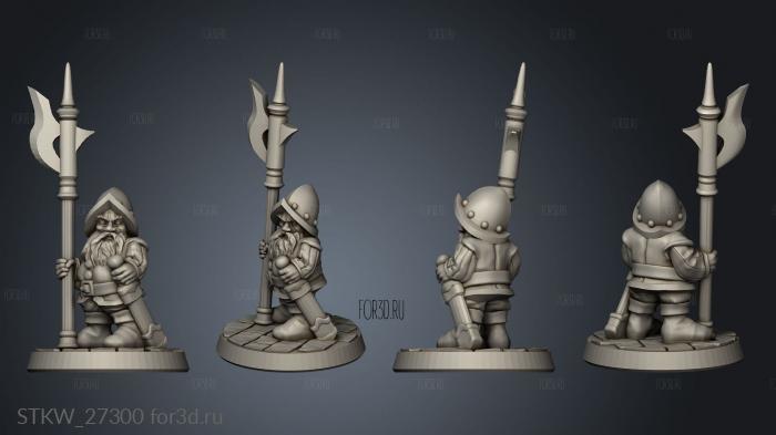 dwarf halberdier stl model for CNC