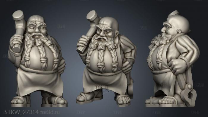 dwarf blacksmith stl model for CNC