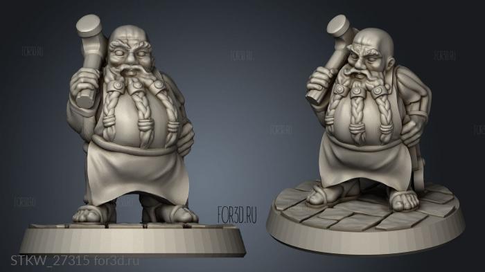 dwarf blacksmith stl model for CNC