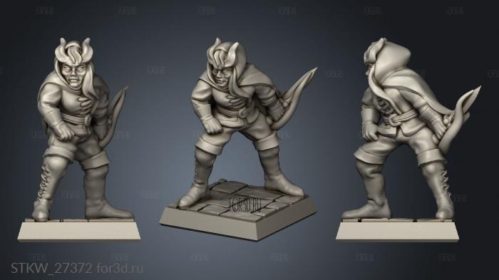 Tiefling thief stl model for CNC