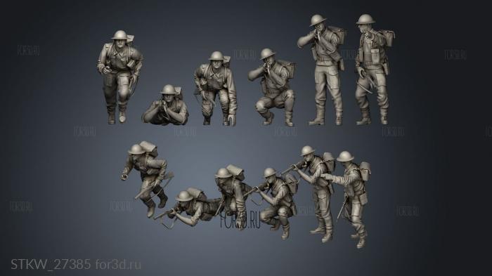 British soldiers ww stl model for CNC