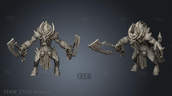 brutal raider dual weapons stl model for CNC