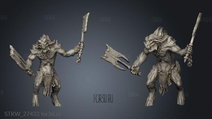 brutal raider dual weapons stl model for CNC