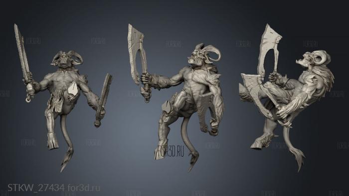 brutal raider dual weapons stl model for CNC