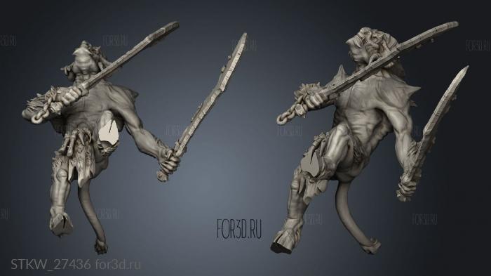 brutal raider dual weapons stl model for CNC