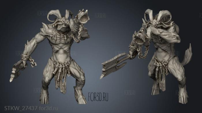 brutal raider dual weapons stl model for CNC