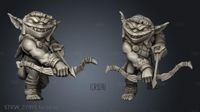 Goblins goblin archer hooded stl model for CNC